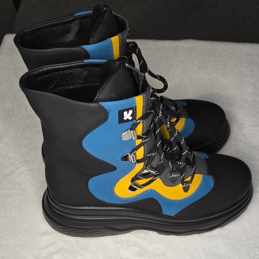 Koi Black and‎ Blue Rain & Snow Boots with Sleek Design